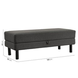 Conjunto Sofá 3 Lugares com Puff Baú 1200cm e Bandeja Antúrio CabeCasa MadeiraMadeira - 3