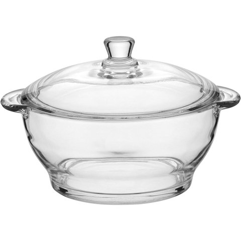 SALADEIRA 14x22x22cm 1,5L VIDRO TRANSPARENTE COM TAMPA