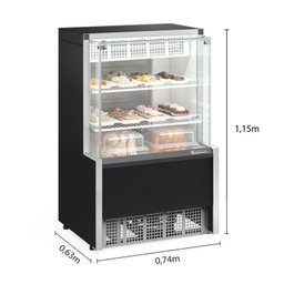 Vitrine Refrigerada Confeitaria Dupla Ação GPEA-075R PR Gelopar Preta 220v - 3