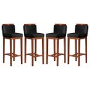 Ver imagem 1 de Kit 4 Banquetas Média para Bancada Ilha 38x92 Cm Líbia Madeira Maciça Suede Preto CCS