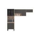 Ver imagem 6 de Cozinha Compacta Modulada Firenze 03 Peças 7 Portas Cinza/Avena Touch/Grafito