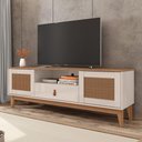 Ver imagem 1 de Rack Para Tv Havertz Com Pintura Efeito Palha Off White/Noce