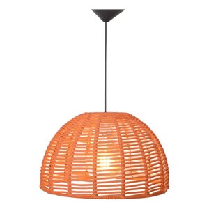 Pendente Luminária Meia Lua Grande Corda Náutica 40x25 +fio:terracota/110v/220v