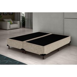 Cama Box Queen Bipartido NK Camas Suede Bege 40x158x198 - 2