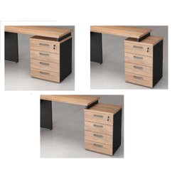 Mesa p/ Escritório em L Web30 1,20x1,50 c/ 4Gav. Calvi/Preto - 3