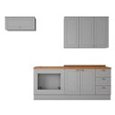 Ver imagem 6 de Kit Cozinha Modulada 6 Peças Americana 2 Aéreos + 2 Balcões + 2 Complementos Cz151 Cinza