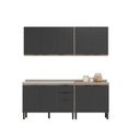 Ver imagem 6 de Cozinha Compacta Modulada Firenze 04 Peças 10 Portas 02 Gavetas Cinza/Avena Touch/Grafito