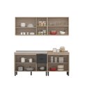 Ver imagem 5 de Cozinha Compacta Modulada Firenze 04 Peças 10 Portas 02 Gavetas Cinza/Avena Touch/Grafito