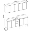 Ver imagem 4 de Cozinha Compacta Modulada Firenze 04 Peças 10 Portas 02 Gavetas Cinza/Avena Touch/Grafito