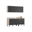 Ver imagem 3 de Cozinha Compacta Modulada Firenze 04 Peças 10 Portas 02 Gavetas Cinza/Avena Touch/Grafito