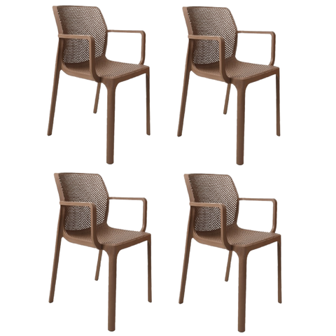 4 Cadeiras Sardenha Marrom Reforçada- Construmarcas