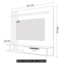 Ver imagem 4 de Painel Tv 65 Pol e Bancada Suspensa 161cm Malu Cinamomo/off B02 - Mpozenato