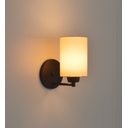 Ver imagem 2 de Arandela Preta C/ Cúpula Tecido Cru Quarto Cabeceira Cama.:preto