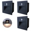 Ver imagem 1 de 3 Balizador Led Parede Sensor Presença Embutido Preto Lup72