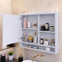 Ver imagem 4 de Armário para Banheiro Suspenso com Espelho e Porta Mdp Aqua - Casa Uau:branco