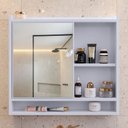 Ver imagem 2 de Armário para Banheiro Suspenso com Espelho e Porta Mdp Aqua - Casa Uau:branco