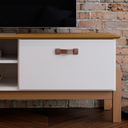 Ver imagem 7 de Rack Bancada Sonetto Retrô P/ Sala de Estar Tv de até 60 Polegadas e Pés em Madeira Maciça Offwhite/