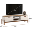 Ver imagem 2 de Rack Bancada Sonetto Retrô P/ Sala de Estar Tv de até 60 Polegadas e Pés em Madeira Maciça Offwhite/