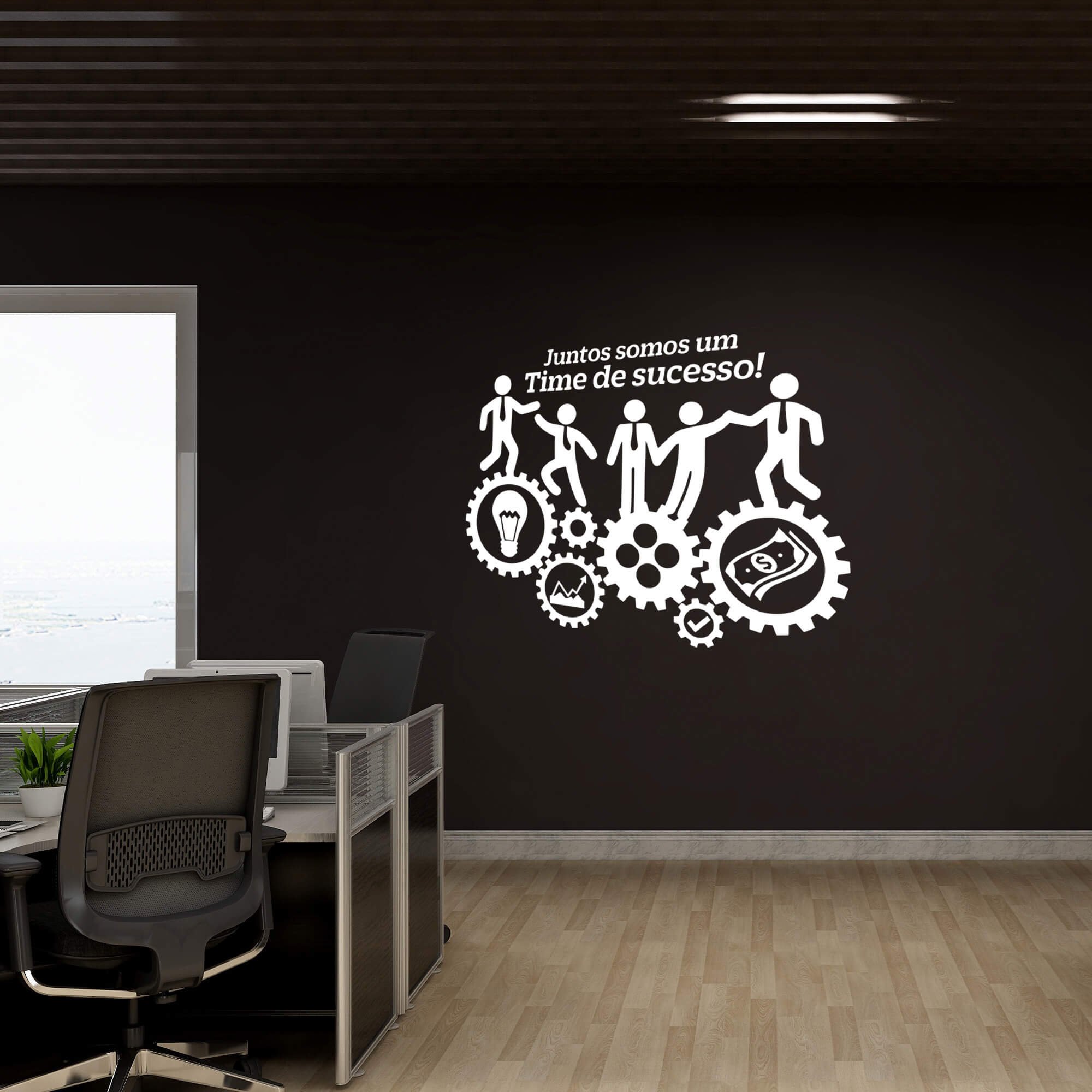 Adesivo de Parede Juntos Somos Um Time de Sucesso Motivação Empresa ...