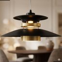 Ver imagem 7 de Pendente Grandia 38cm Preto com Dourado E27 Bivolt