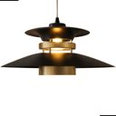 Ver imagem 1 de Pendente Grandia 38cm Preto com Dourado E27 Bivolt