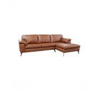 Ver imagem 4 de Sofá de Couro Asti 3 Lugares com Chaise Direita Conhaque com Brilho - Mempra Design