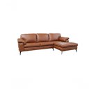 Ver imagem 2 de Sofá de Couro Asti 3 Lugares com Chaise Direita Conhaque com Brilho - Mempra Design