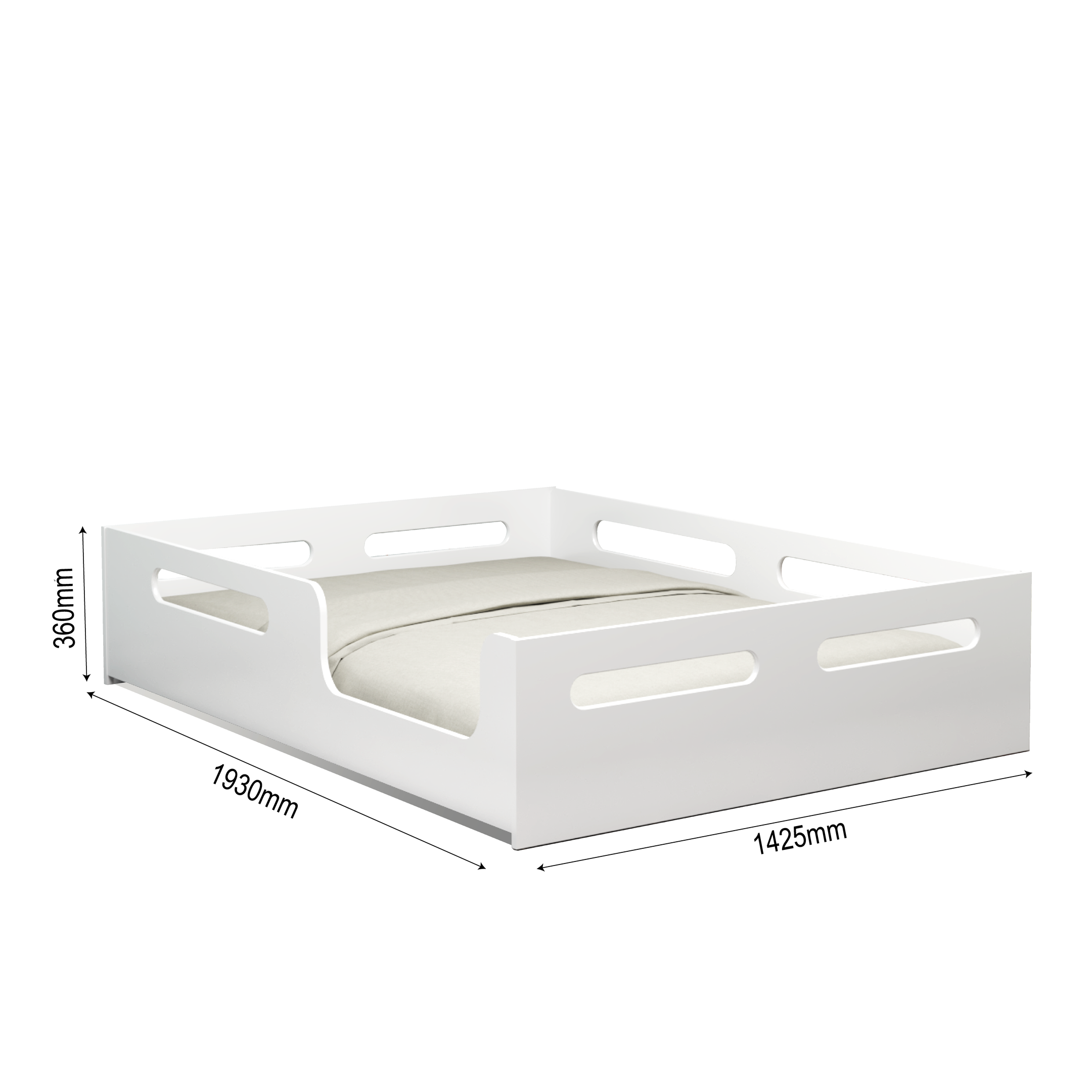 Cama Montessoriana Casal com Proteção Lateral 100% Mdf - 4