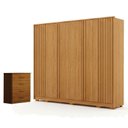 Ver imagem 1 de Guarda Roupa Casal Evo 6 Portas Cinamomo com Cômoda Rubi 4 Gavetas Cinamomo – Leifer