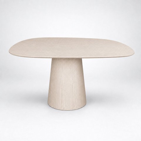 Mesa de Jantar Orgânica 4 Lugares Madeira Maciça e MDF Yescasa Off White