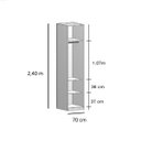 Ver imagem 7 de Guarda Roupa Modular 2 Portas 70cm Prateleiras/cabideiros Altezza Clean Belmax:branco