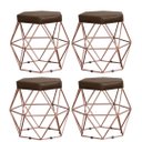 Ver imagem 1 de Kit 4 Puffs Decorativos Aramado Vanessa-Assento Marrom