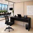 Ver imagem 1 de Conjunto Mesa de Escritório 160x60cm + Cadeira Ergonômica Reclinável Pistão Classe 4