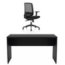 Ver imagem 2 de Conjunto Mesa de Escritório 160x60cm + Cadeira Ergonômica Reclinável Pistão Classe 4