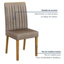 Ver imagem 7 de Kit 4 Cadeiras para Sala de Jantar Pés em Madeira Maciça Mari Bege/Cinamomo/Linho
