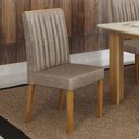 Ver imagem 2 de Kit 4 Cadeiras para Sala de Jantar Pés em Madeira Maciça Mari Bege/Cinamomo/Linho