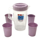 Ver imagem 1 de Jarra de Plástico C/ Tampa e 4 Copos Lilas N2261824 - Quanhe