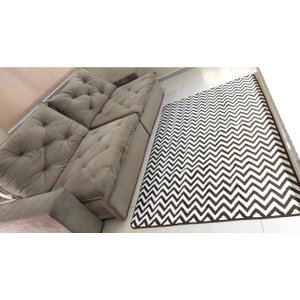 TAPETE JACQUARD SALA LUXUOSO 2,00X1,30 - ONDAS MARROM ESCURO