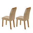Ver imagem 2 de Conjunto 2 Cadeiras Celine Estrutura MDF Assento Estofado Amadeirado Moderna