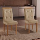 Ver imagem 1 de Conjunto 2 Cadeiras Celine Estrutura MDF Assento Estofado Amadeirado Moderna