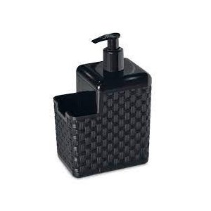 Porta Detergente E Esponja Com Bico Dosador Rattan Preto 25775 Arqplast