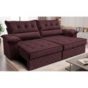 Ver imagem 1 de Sofá Retrátil e Reclinável 2,10m com Molas e Espuma D33 Thunder Velusoft Vinho Cama Inbox