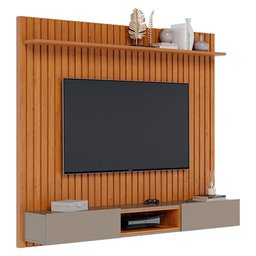 Painel para Tv Home Suspenso Ripado Ambiente Loft 1.8 Nature Gianduia - Imcal - 3