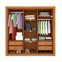 Ver imagem 3 de Guarda-roupa Casal Vitória 3 Portas 4 Gavetas com Espelho Flex Cinamomo/off White - Tcil Móveis