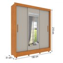 Ver imagem 4 de Guarda-roupa Casal Vitória 3 Portas 4 Gavetas com Espelho Flex Cinamomo/off White - Tcil Móveis