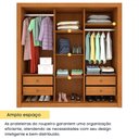 Ver imagem 7 de Guarda-roupa Casal Vitória 3 Portas 4 Gavetas com Espelho Flex Cinamomo/off White - Tcil Móveis