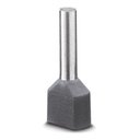 Ver imagem 2 de 1000 X Terminal Conector Tubular Ilhós Duplo 0,75mm Cinza
