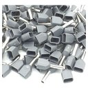 Ver imagem 5 de 1000 X Terminal Conector Tubular Ilhós Duplo 0,75mm Cinza