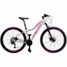 Bicicleta Aro 29 Cripto 24 Vel Freio Hidráulico e Suspensão - Branco-rosa - 17" Branco-rosa - 1