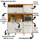 Ver imagem 3 de Kit Cozinha Dakota 1.6 Tauari/Off White c/ Pés Reguláveis - Lukaliam